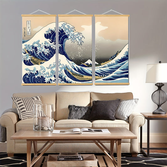Japanese Painting Canvas scroll painting 3 panel 40X60cm / 16 X 24 inch